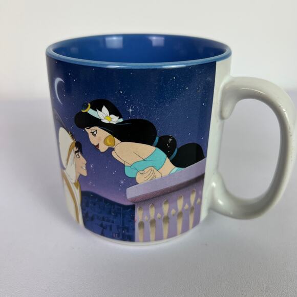 Disney Store Aladdin Coffee Cup Mug Animated Movie 90’s Genie Blue - Picture 1 of 12